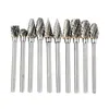 Freeshipping 10 Pcs Card Grinding Accessories Electric Dremel Tool Kits Tungsten Steel Carbide Milling Cutter for for DIY Engraving Cut Qmlr