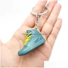 3D Basketball Shoe Keychain Stereoscopic Sneaker Key Chain Rainbow Color Mod Keychains Bag Pendant Top Quality Drop Delivery Dhof3