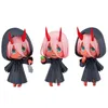 Anime Manga 10CM amino shape Darling Q version in FRANXX uniform combat doll toy gift set box decoration PVC material 230410