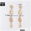 Dangle Kroonluchter Colorf Glanzende Kristallen Steen Oorbellen Voor Vrouwen Bloemen Watervleugel Geometrische Dangle Sieraden Pendiente Dhgarden Dh6As