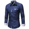 T-shirts pour hommes Hommes Casual Élégant Streetwear Slim Fit Robe à manches longues Homme Business Tops formels pour Camisa