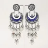 Brincos de garanhão boêmio longo jhumka jhumki moda branco cristal geométrico pérola borla para festa de casamento feminino