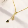 Designer halsband 18k guld mode kärleksbrev hänge halsband vårfamiljens gåva smycken lång kedja lyx varumärke choker diamant smycken grossist zg2267