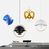 Pendellampor modern guld roterande lampa sfär järn hängande designer för vardagsrum sovrum matsal luster ljus fixtur
