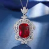Ожерелья с подвесками в стиле ретро, изумрудно-красный нефрит, овальное ожерелье с кристаллами, женские ювелирные изделия, роскошная элегантность, циркон, драгоценный камень, подарок для свадебной вечеринки