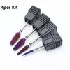 Nail Art Equipment 4pcs Kit Purple Pro Whole Carbide Drill Bits Electric Machine Files Tools cut and polish 231110