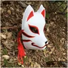 Máscaras de fiesta pintadas a mano Máscara Anbu actualizada Kitsune japonés FL Cara PVC grueso para disfraz de cosplay 220715 Entrega de gota Home Garden Fes Dhonv