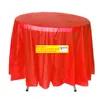 Draagbare wegwerpronde Tafel Covers PE Plastic Dining Tabless Tablecover Plastic tafelkleed voor kerstfestivalfeestje Wedding