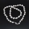 Chaînes collier de perles blanches d'eau douce naturelles perles de forme irrégulière bijoux à breloques accessoires pour femmes fille cadeau de mariage