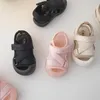 First Walkers Summer Baby Sandals Fashion Cross Wabbing Soft Kids Shoes Boys Boys Girls Beach Head ملفوفة طفلًا صغيرًا 230411