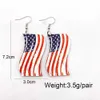 Dangle Chandelier New Independence Day Wooden Earrings for Women American Flag Heart Fivepointed Star Teardrop Earring USA Patriotic 4th of July Z0411