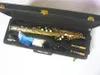 Nuevo saxofón Soprano Bb W037 tubo de latón plateado niquelado llave dorada saxofón con boquilla cañas cuello doblado envío gratis