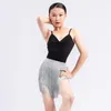 Stage Wear Girls Tassel Latin Dance Skirt Ballroom Samba Chacha Dancing Dress Performance Show