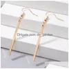 Dangle Chandelier Dangle Chandelier Simple Stick Drop Boucles d'oreilles pour femmes Nouveau Trendy Sier Couleur Geoemtry Boucle d'oreille Mariage Je Dhgarden Dhkpm