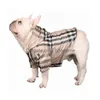 Cão vestuário designer roupas de cão clássico verificação padrão vestuário cães capa de chuva leve blusão jaqueta com capuz para francês blodg pu dhfuh
