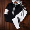 Men s Tracksuits Mens Tracksuit Warm Hooded Sweatshirt Sweatpants 2 Pcs Sets Winter High Quality Black White Top Or Pants Casual Jogging Clothing 231110