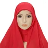 Etniska kläder Eid Islamiska i ett stycke Hijab-hattar Chiffon Scarf Wear direkt turban Muslimska kvinnor Shayla Bekväm huvudduk Cap Shaw