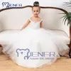 Girl Dresses White Lace Flower For Wedding With Trailing Birthday First Communion Party Kids Special Occasion Ball Gown
