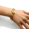 Marke Luxus Doppelschicht Nagel Armband Mode Klassische Paar Manschette Armband Designer 316L Edelstahl Armband für Männer und Frauen