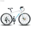 Fietspedalen 21/27/30/33 Speed ​​aluminium legering Road Bike 700C Bend en rechte handgrepen dubbele schijfremmen Ultra licht fietsen volwassen fiets 3M411