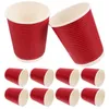 Mugs Cups Paper Cup Coffee Ripple Drinking Party Layer Beverage Double Go Disponible Packing Practical Portable