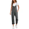 Gym Clothing Womens Solid Suspenders Casual Pants Jumpsuit Pocket For Women