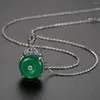 Catene Ciondolo verde tradizionale cinese Collane da donna Banchetto di nozze Clear CZ Elegante regalo di gioielli di moda Bijoux