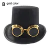 Berets Steampunk Gothic Top Hat with Goggles Fashion غير المنسوجة من البلاستيك الجاز الهالوين كوزبلاي أزياء الأزياء الدعائم