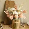 Decorative Flowers DIY Wedding Decoration Peony Fake Flower Hybrid Bouquet Artificial Dandelion