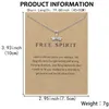 Mode Free Spirit Libellule Pendentif 18k Plaqué Or Designer Collier Femme Alliage Sud Américain Femmes Ras Du Cou Argent Colliers Bijoux avec Lettres Carte Cadeau