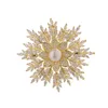 Broches Perle Flocon De Neige Broche Cuivre Micro-set Zircone Pin