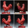 Garden Decorations Animals Figurines Home Decor Outdoor Rooster Figure Adornment Wooden Figurine
