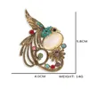 Brooches Vintage Rhinestone Fire Bird Lapel Pins Phoenix Accessories Coat Sweater Clothing Animal Opal Brooch For Women Party Jewelry