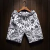 Mäns shorts sommarmodemärke män linne tryckt hawaiian strand kort hiphop bekväm Bermuda casual shorts storlek m 4xl 5xl 230410