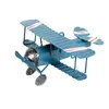 Figurines décoratives 2 pièces Vintage fer métal avion modèles d'avion artisanat pour Po accessoires enfants jouet décor à la maison ornement bureau Miniature