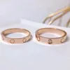 Titanium stalen ring voor vrouw liefdesring ontwerper sieraden schroef trouwband luxe ringen voor heren dames sieraden met diamanten gouden zilveren roos 4/5/6 mm rode doos gouden ring