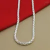 Kedjor Raffinerade uttalanden Mäns 925 Sterling Silver Fashion 4mm Women Jewely Necklace