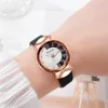 Relógios de pulso Mulheres Girls Quartz Watch With PU Leather Band Numbers Arabic Dress Dress AC889