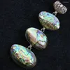 Pendant Necklaces Natural Abalone Pearl Large Big Oval Charms Chain Necklace Making Jewelry B1142