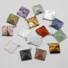 Pendentif Colliers Qualité Pierre Naturelle Cristal Agate Pyramide Exquis Collier Charme DIY Mode Bijoux Accessoire Cadeau En Gros 10 pcs