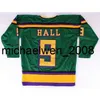 Kob Weng＃9 Jesse Hall Mighty Movie Hockey Jersey＃4 Les Averman The Mighty of Men Movie Jersey Green S-3XL