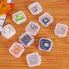 Storage Boxes Bins 100Pcs Small Boxes Square Transparent Plastic Box Jewelry Storage Case Finishing Container Packaging Storage Box for Earrings 230410