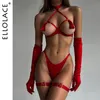 Sexig uppsättning ellolace sensuell tassel fetisch underkläder se genom öppen behå bilizna intim nakna crotchless trosor exotiska s 230411