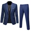 Men's Suits Blazers Plus Size 6XL 5XL Men's Suit Coat2 Piece Pants/Business Fashion Office Dress/Slim Fit High Quality Groom Wedding Dress Suit Set 231110