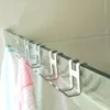 Towel Racks Space Aluminum Metal Shower Frameless Glass Door Hook Hole Rack Hanger Key Holder Clothes Bathroom Organizer LX0C2487