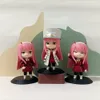 Anime Manga Darling in the Franxx Animation 02 Zero Two Kawaii Model Cute Standing 10cm PVC Static Toy Decoration Lover Dift Doll 230410