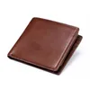 Portfele Yuecimie Creative Multi-Card Cowhide Portfel dla mężczyzn Brown Short Business Monety torebka