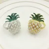 Gold Silver Ananas med pärlor servetten Ring bröllop semester dekoration familj levande ljus middag servetthållare 24 pcs2565