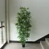 人工竹6PCS 150cm 180cmポットなしの偽の竹グリーンオフィスリビングルーム装飾偽の植物237V