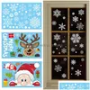 Stickers muraux Autocollant de fenêtre de Noël Père Noël Elk Joyeux Décorations pour la maison Cristmas Ornement Décor Cadeaux de Noël Année 220919 Dro Dhsap